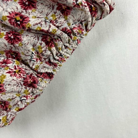 Entro Mini Dress Womens Large Ditsy Floral Puff Sleeve Gathered Cottage Core - Picture 2 of 13